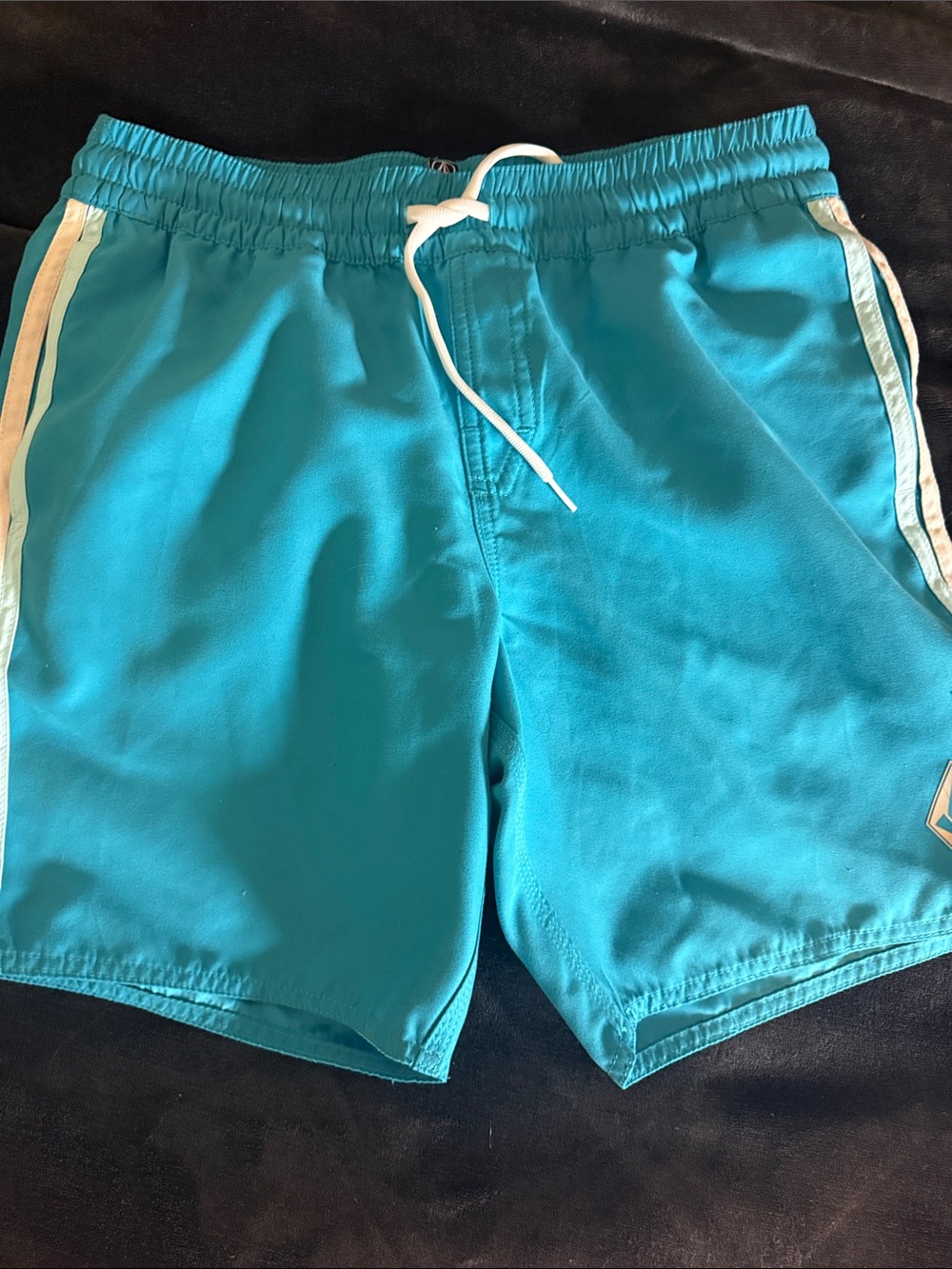 VOLCOM Turquoise Swim Shorts with White Trim